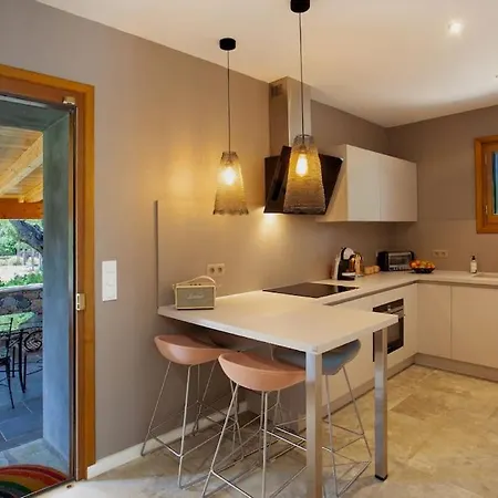 Maison En Pierre Corse Avec Vue Proche Des Gorges De L'asco Entre Montagne Et Piscine