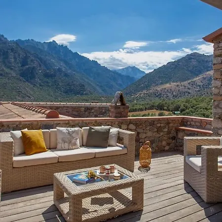 Maison En Pierre Corse Avec Vue Proche Des Gorges De L'asco Entre Montagne Et Piscine Villa *