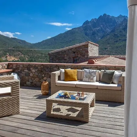 Maison En Pierre Corse Avec Vue Proche Des Gorges De L'asco Entre Montagne Et Piscine Villa *