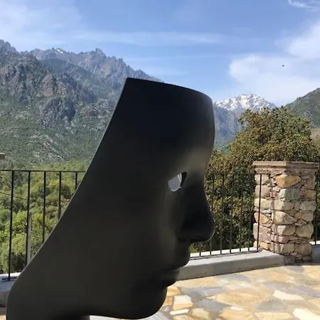 Villa Maison En Pierre Corse Avec Vue Proche Des Gorges De L'asco Entre Montagne Et Piscine Moltifao