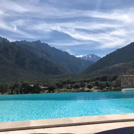 Villa Maison En Pierre Corse Avec Vue Proche Des Gorges De L'asco Entre Montagne Et Piscine