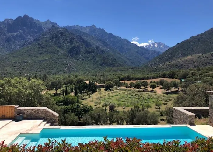 Maison En Pierre Corse Avec Vue Proche Des Gorges De L'asco Entre Montagne Et Piscine * Moltifao