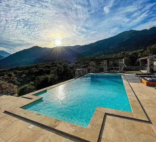 Maison En Pierre Corse Avec Vue Proche Des Gorges De L'asco Entre Montagne Et Piscine * Moltifao