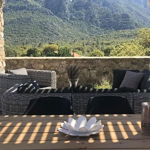 Maison En Pierre Corse Avec Vue Proche Des Gorges De L'asco Entre Montagne Et Piscine Vila Moltifao